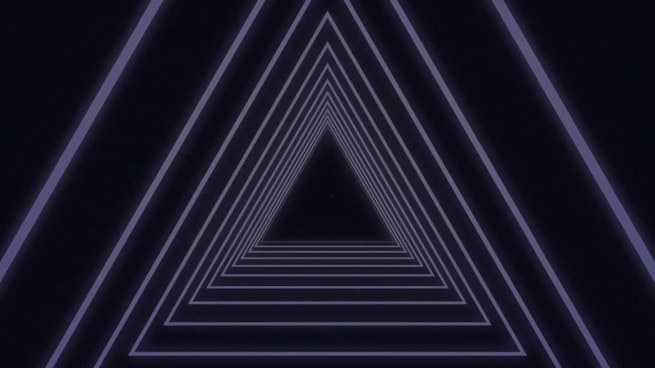 Animation of green powder over triangles on black background
