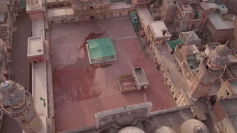 the drone capture the aerial view of the famous masjid wazir khan mosque