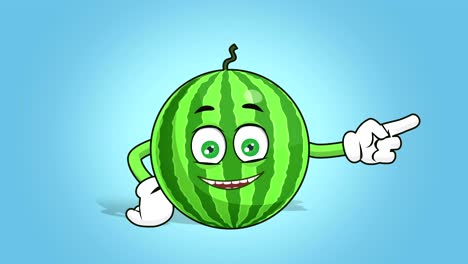 cartoon watermelon face animation right side pointer with luma matte