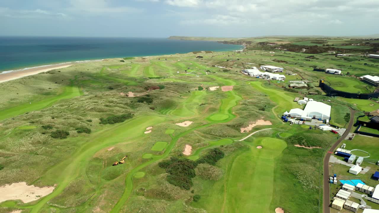 4K aerial video of Royal Portrush Golf Club in Northern Ireland, UK. Filmed in 60 frames per second and with Rec709 color.