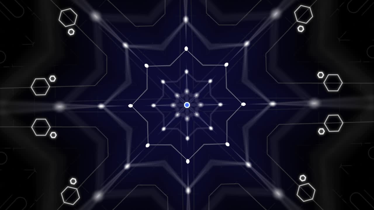 4k 영상에서 빛 효과를 가진 기하학적 루프 할 수 있는 요소.