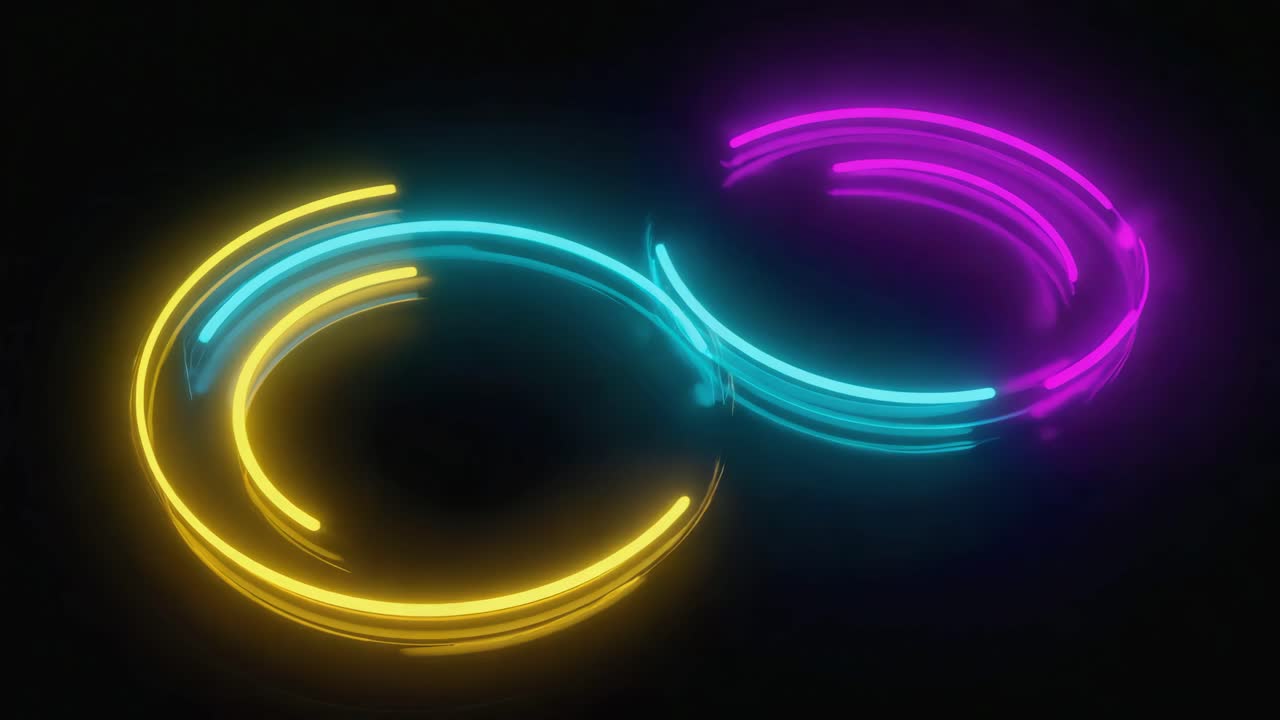 Abstract Neon Glowing Circles