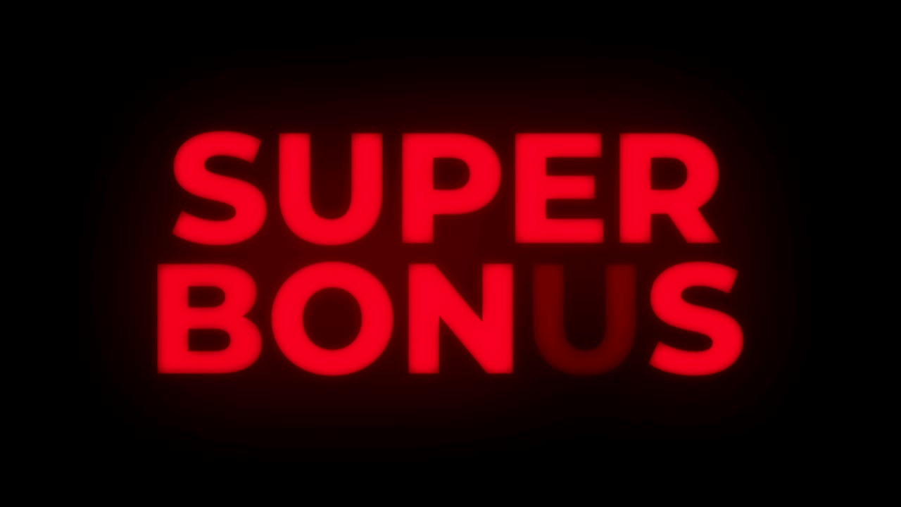 Super Bonus Text Flackernde Anzeige Werbeschleife