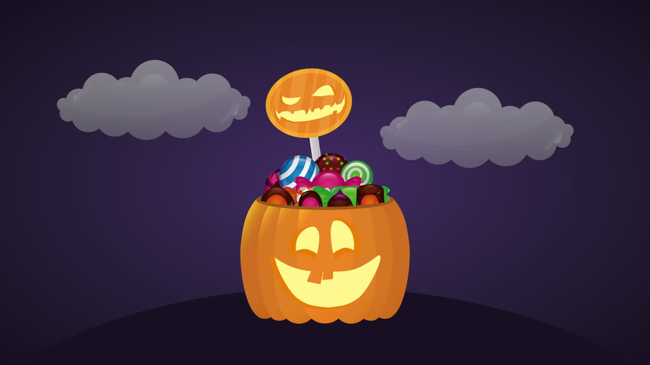 할로윈 달한 사탕과 호박