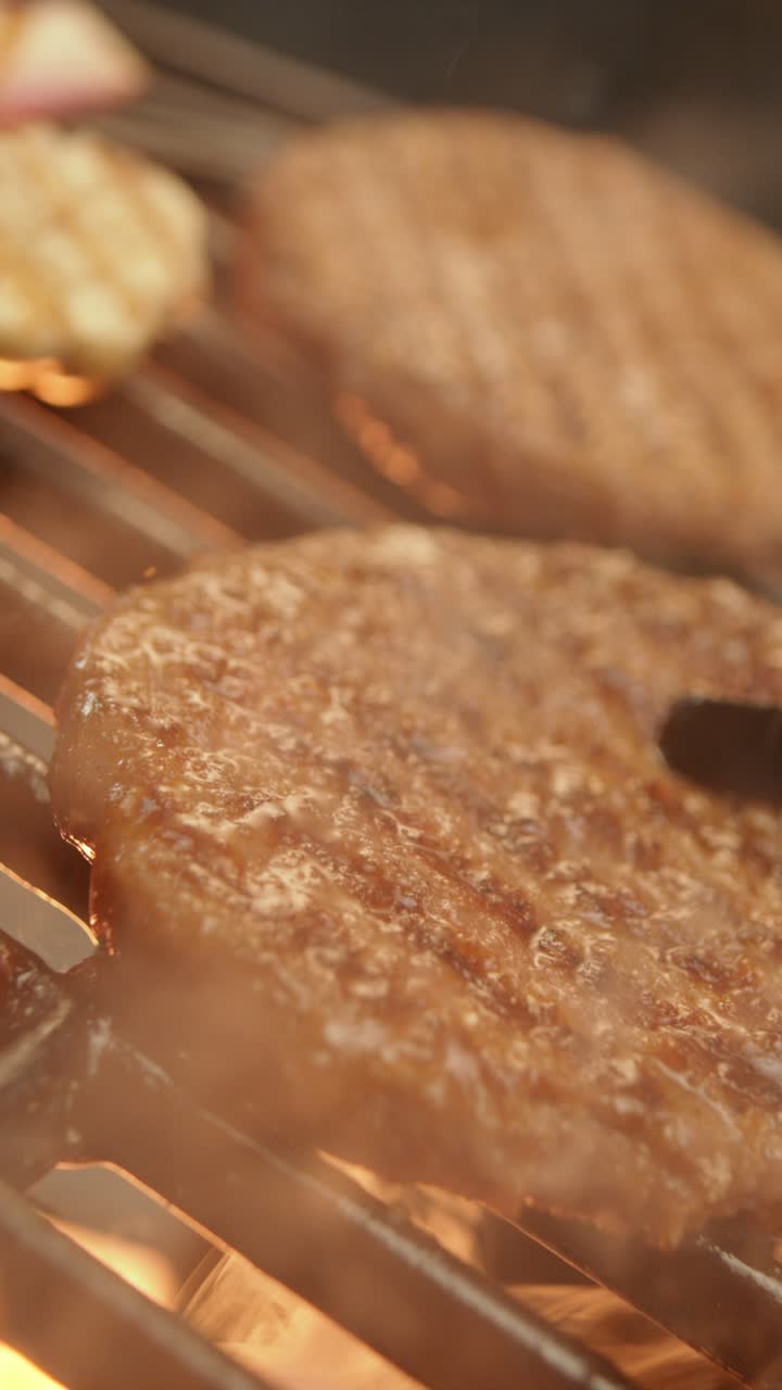 Burgers on the grill