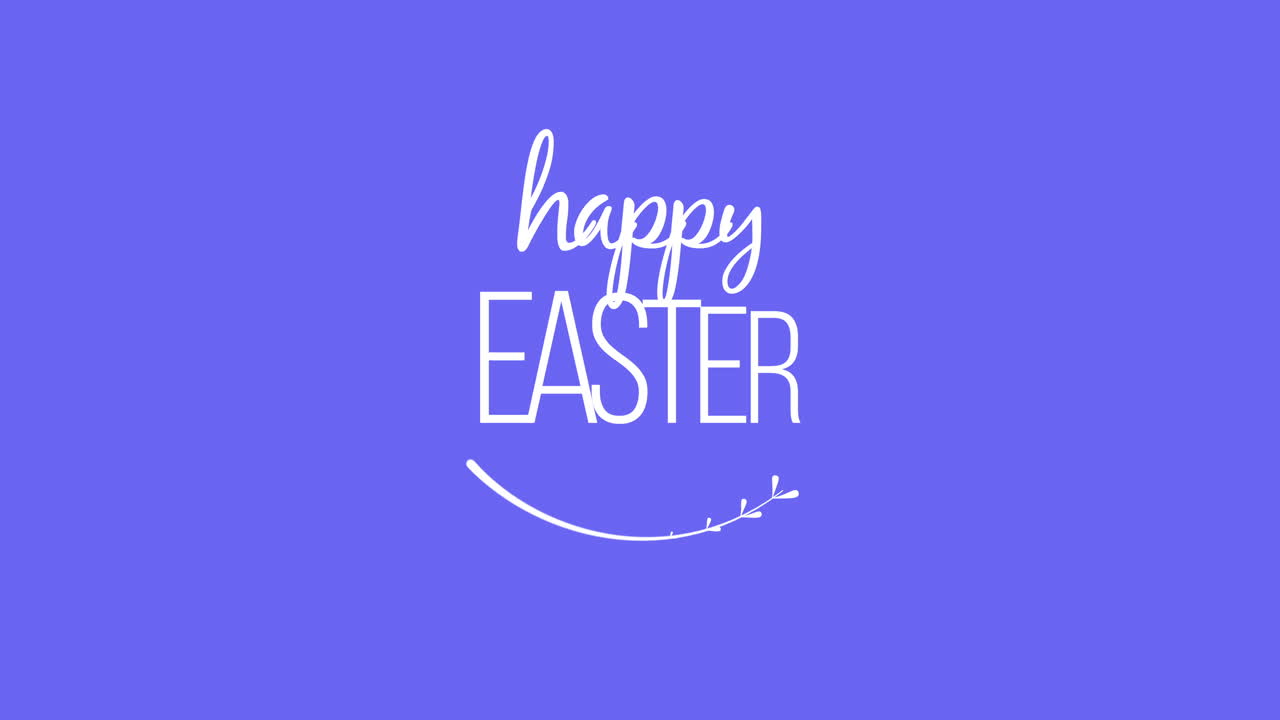 Buona Pasqua con foglie primaverili su sfumatura blu