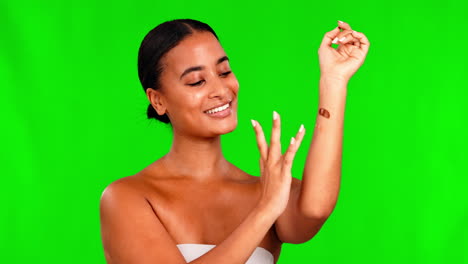 Green-screen,-beauty-and-face-of-woman