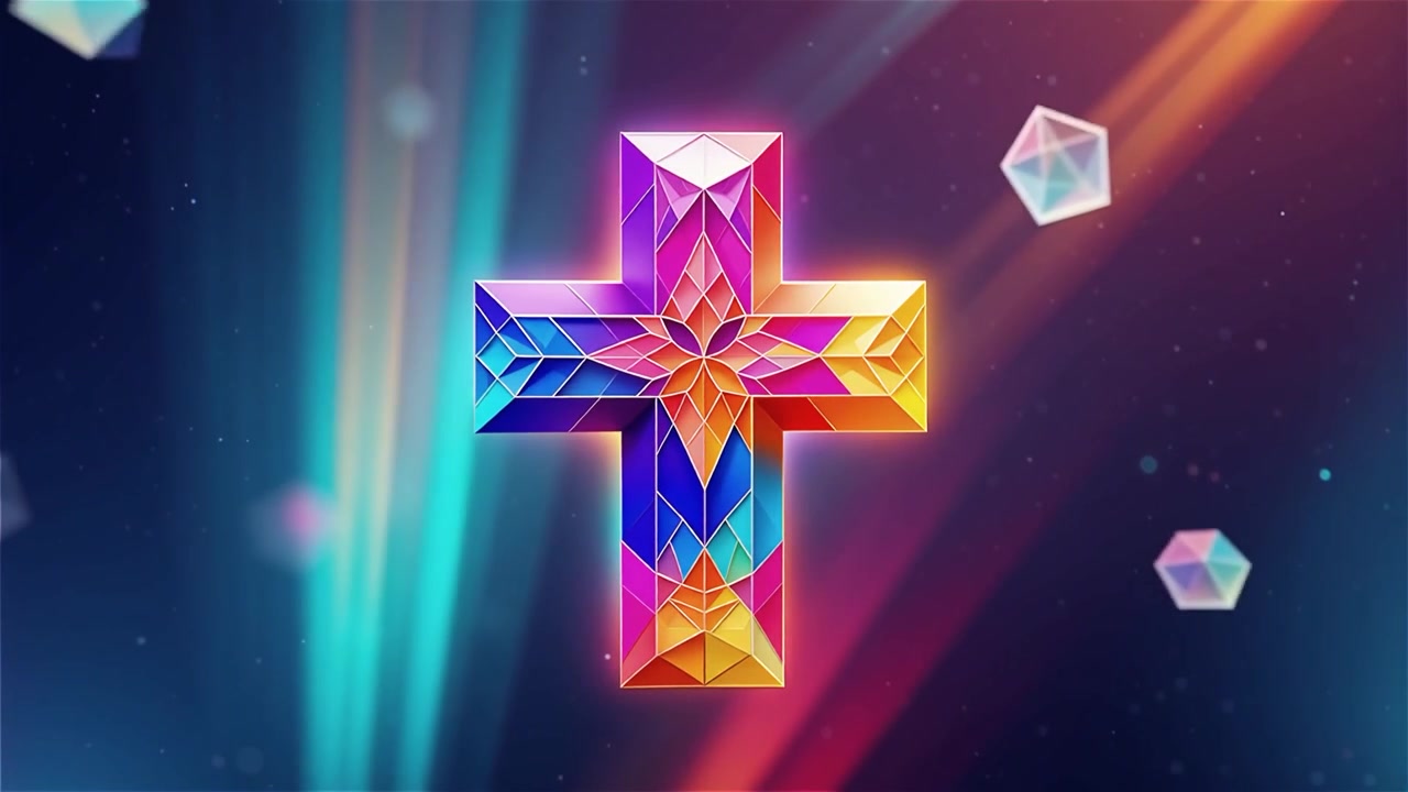 Cruz Cristiana con Luz Celestial, Fondo para Adoración.