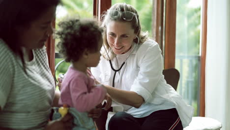 doctor examining a child