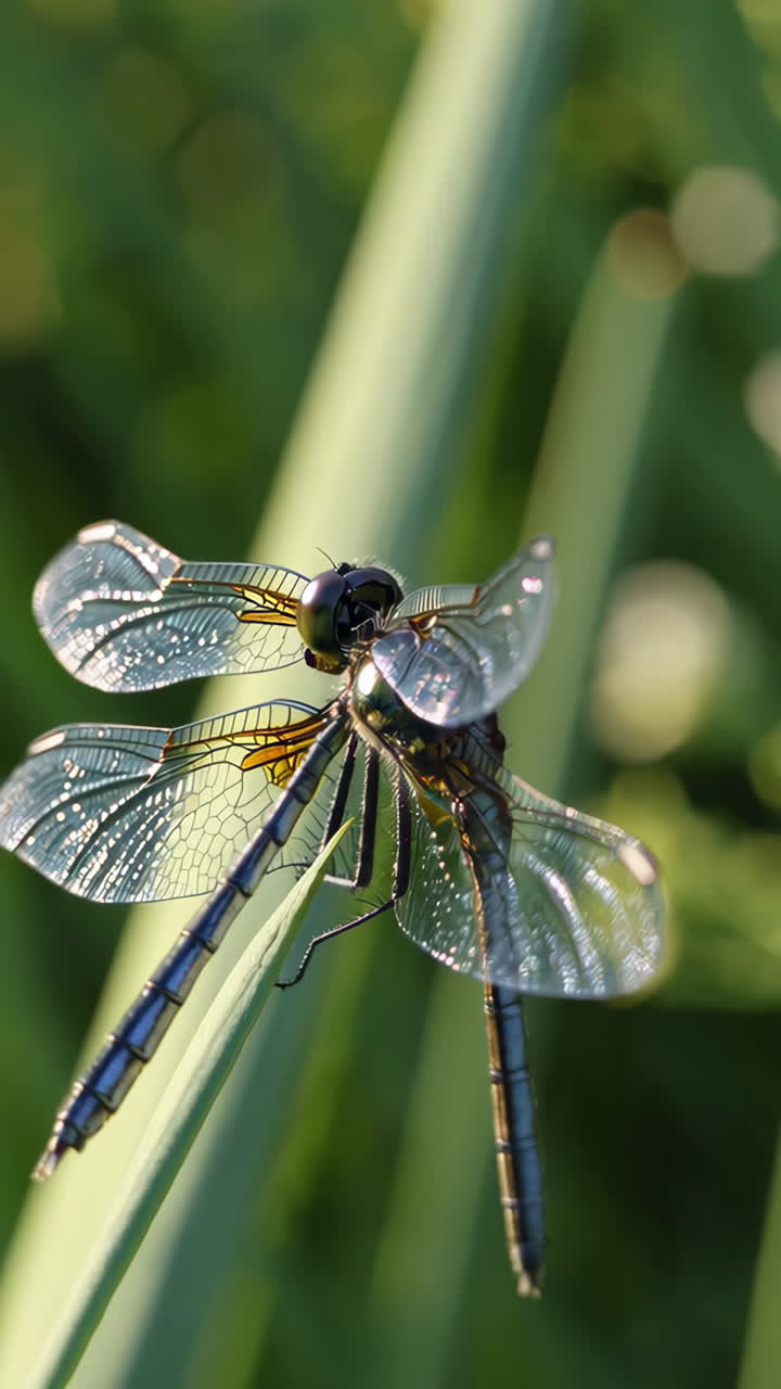 Libellula sull'erba
