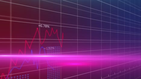 Animation-Von-Linseneffekten-über-Einem-Gittermuster-Vor-Mehreren-Diagrammen-Mit-Wechselnden-Zahlen