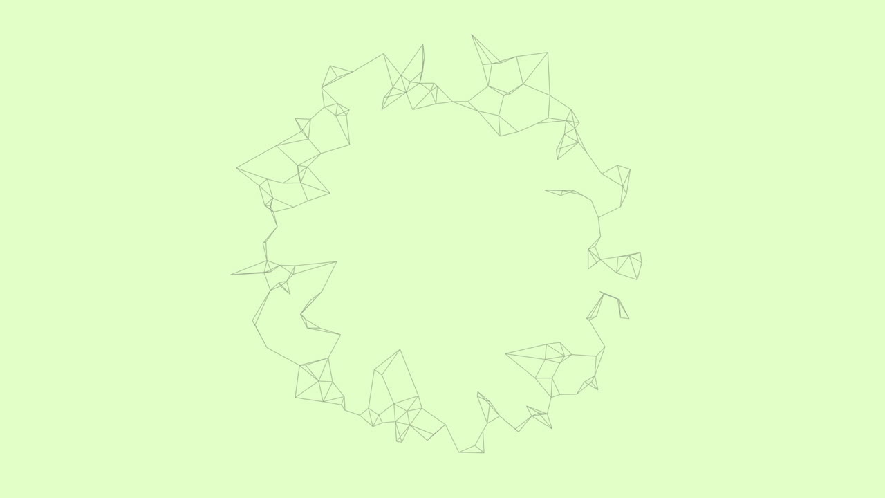 animación de formas que se mueven sobre un fondo verde