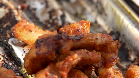 Closeup-shot-of-freshly-prepared-crispy-chicken-wings-in-restaurant