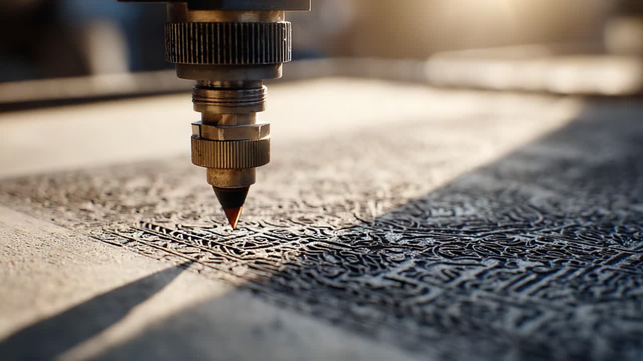 Intricate Laser Engraving Process Captured in Two Frames, Showcasing the Precision and Detail of Modern Craftsmanship with a Focus on the Laser's Movement