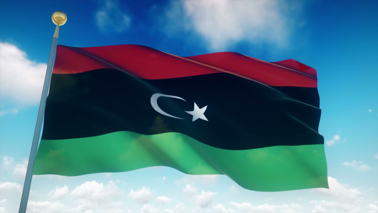 4k bandera muy detallada de libia en bucle