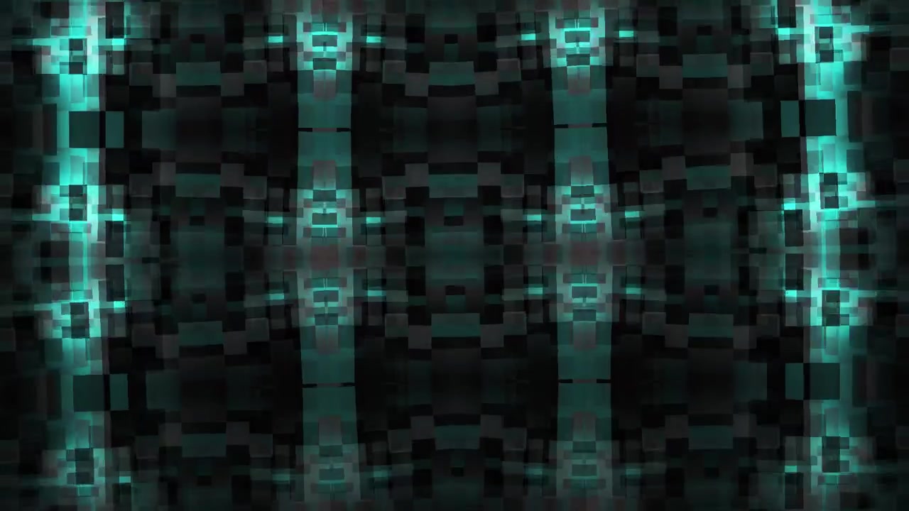 Abstract Motion Background with Glowing Teal Geometric Squares
