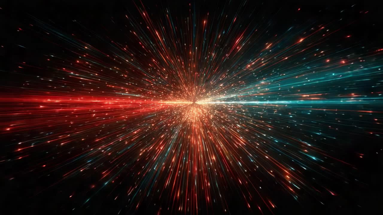 A Dynamic Burst of Colorful Energy: A Stunning Visualization of Light Explosions Radiating in Diverse Directions, Creating a Mesmerizing Cosmic Experience
