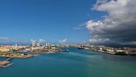 clouds gathering over the port of san juan, puerto rico.