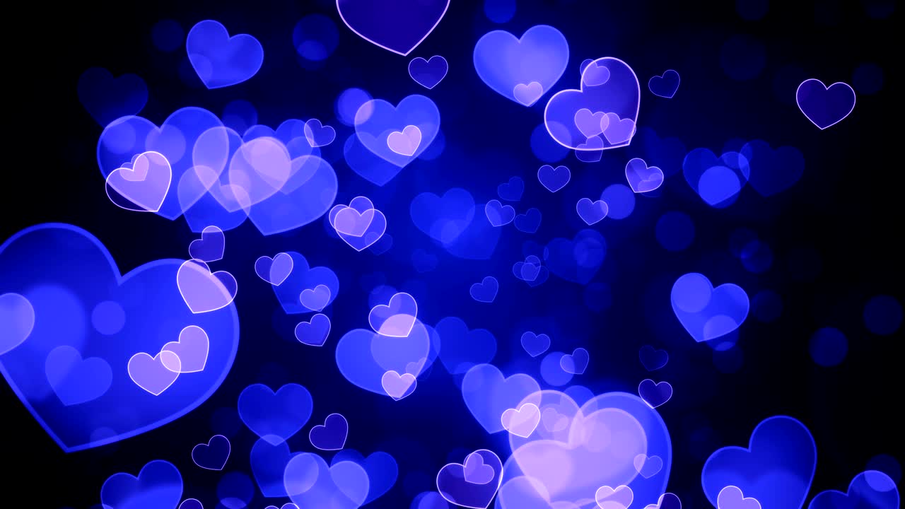 los corazones amorosos azules