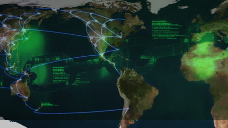 conexión de la red mundial entre los continentes