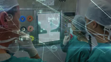 animación de la red de conexiones entre diversos médicos y médicas