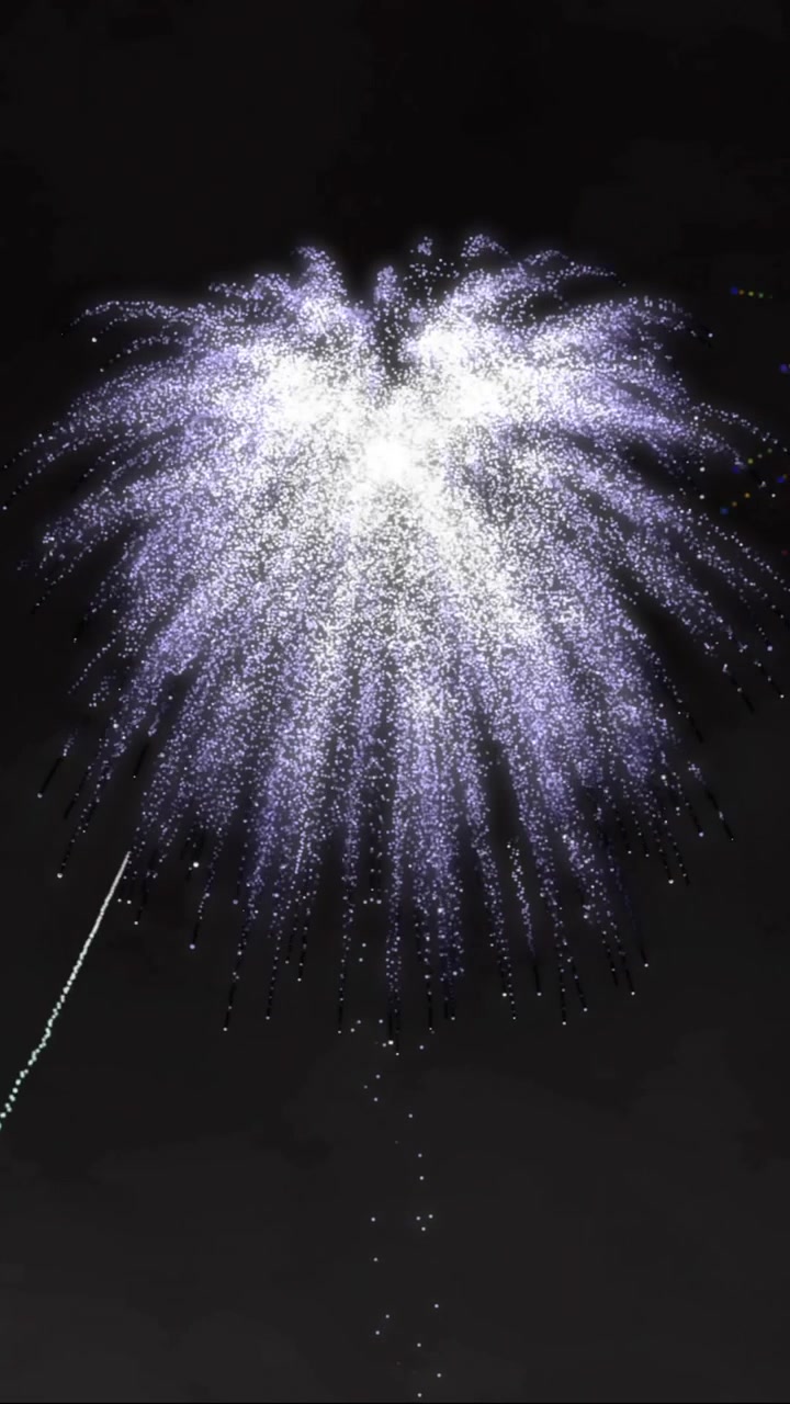 Animazione di fuochi d'artificio colorati su sfondo nero
