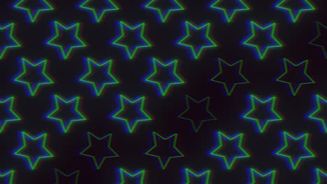 glowing blue and green stars in geometric pattern