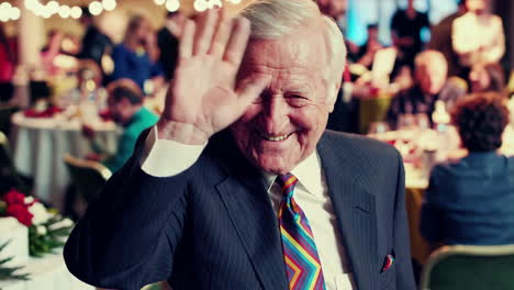 elderly man at a formal event