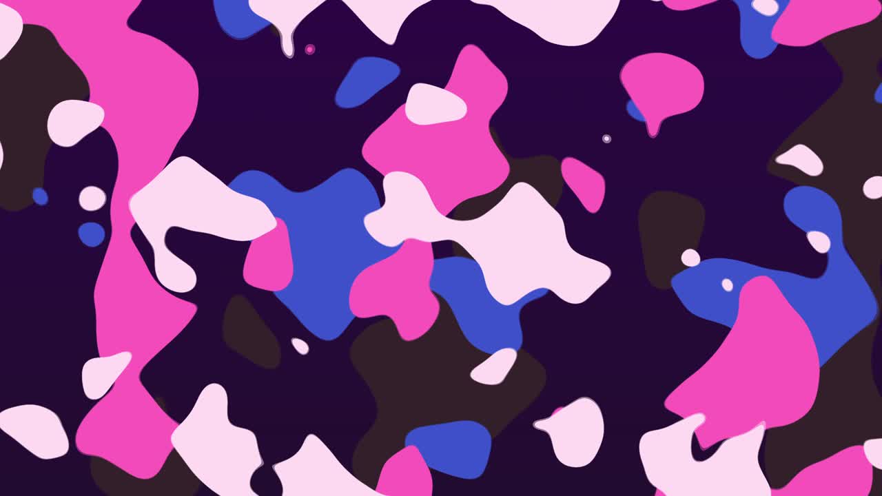 Multicolor liquid spots on a dark background. Seamless looped motion graphic abstract animation