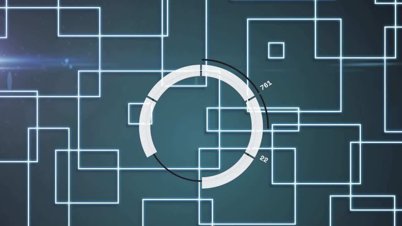 Dual-ring HUD rotating and filling on segment spawn, square marker moving to show progress