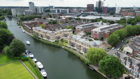 thames riverside apartments reading berkshire uk drone,aerial