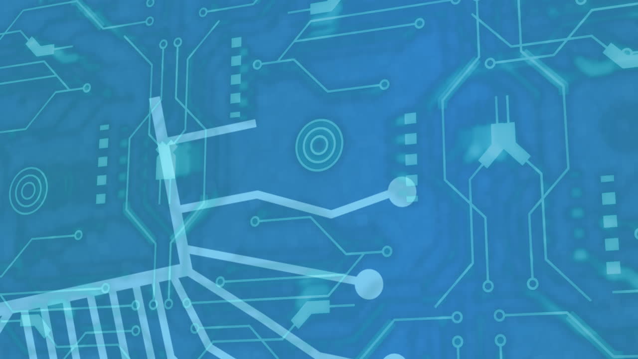 animación de un procesamiento de datos con una placa de circuitos informáticos