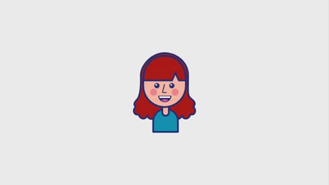 ritratto di una ragazza dei cartoni animati con un personaggio sorridente