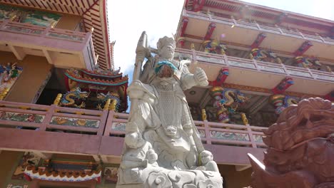 colorful chinese temple exterior design, daylight