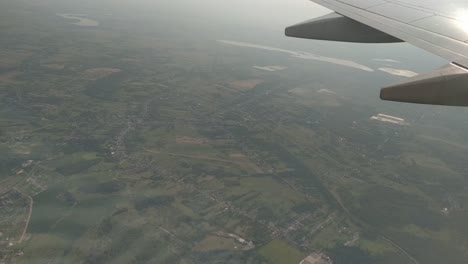 view from the plane as a passenger onto the polish land