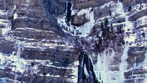 beautiful drone shot of bridal veil falls in provo utah