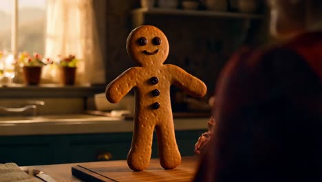 gingerbread man on a wooden board