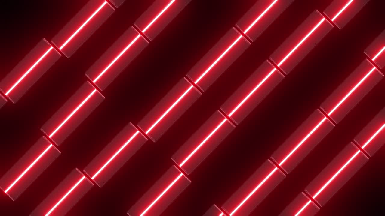 Red Neon Geometric Pattern