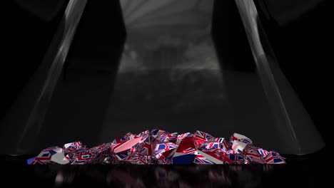 el colapso de la bandera del reino unido gran bretaña inglaterra británica inglés 4k