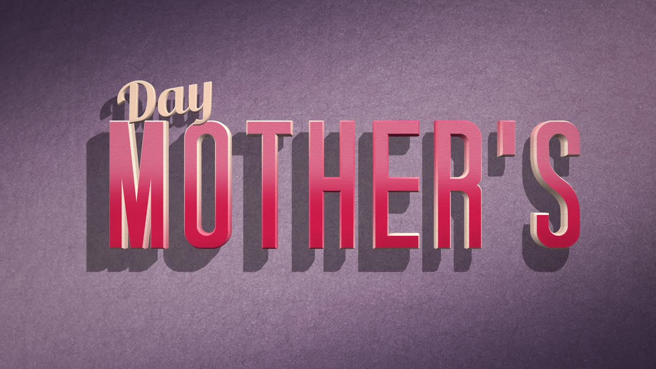 Celebrating mom paper-crafted Mother's day text on distressed purple backdrop