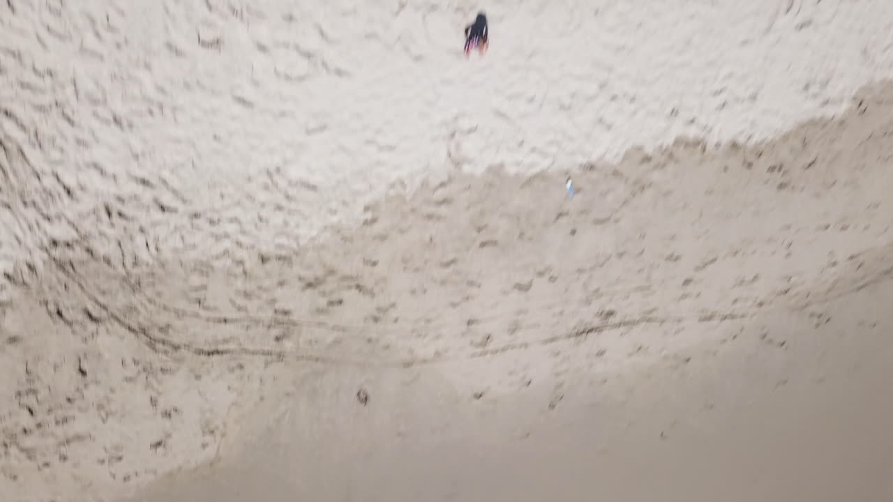 사람들이 날씨와 선탠을 즐기는 파도와 해변