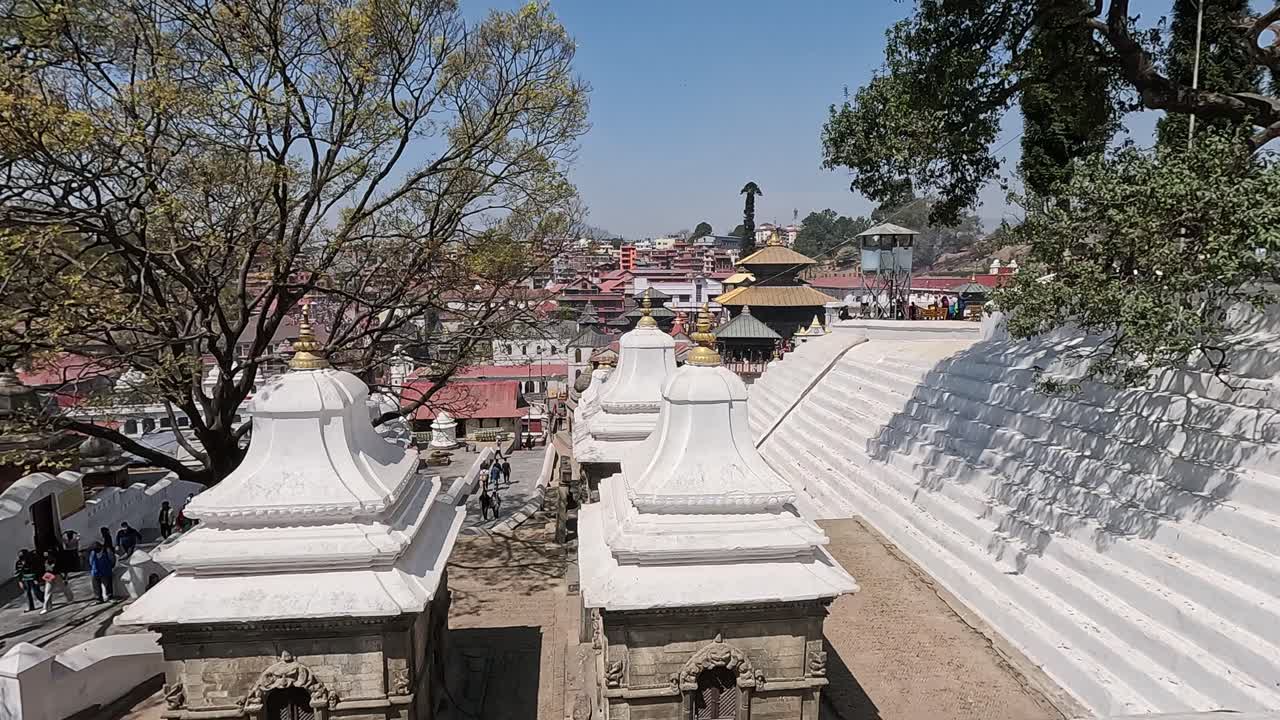 Panoramic View of a Hindu Temple Complex in Kathmandu, Nepal