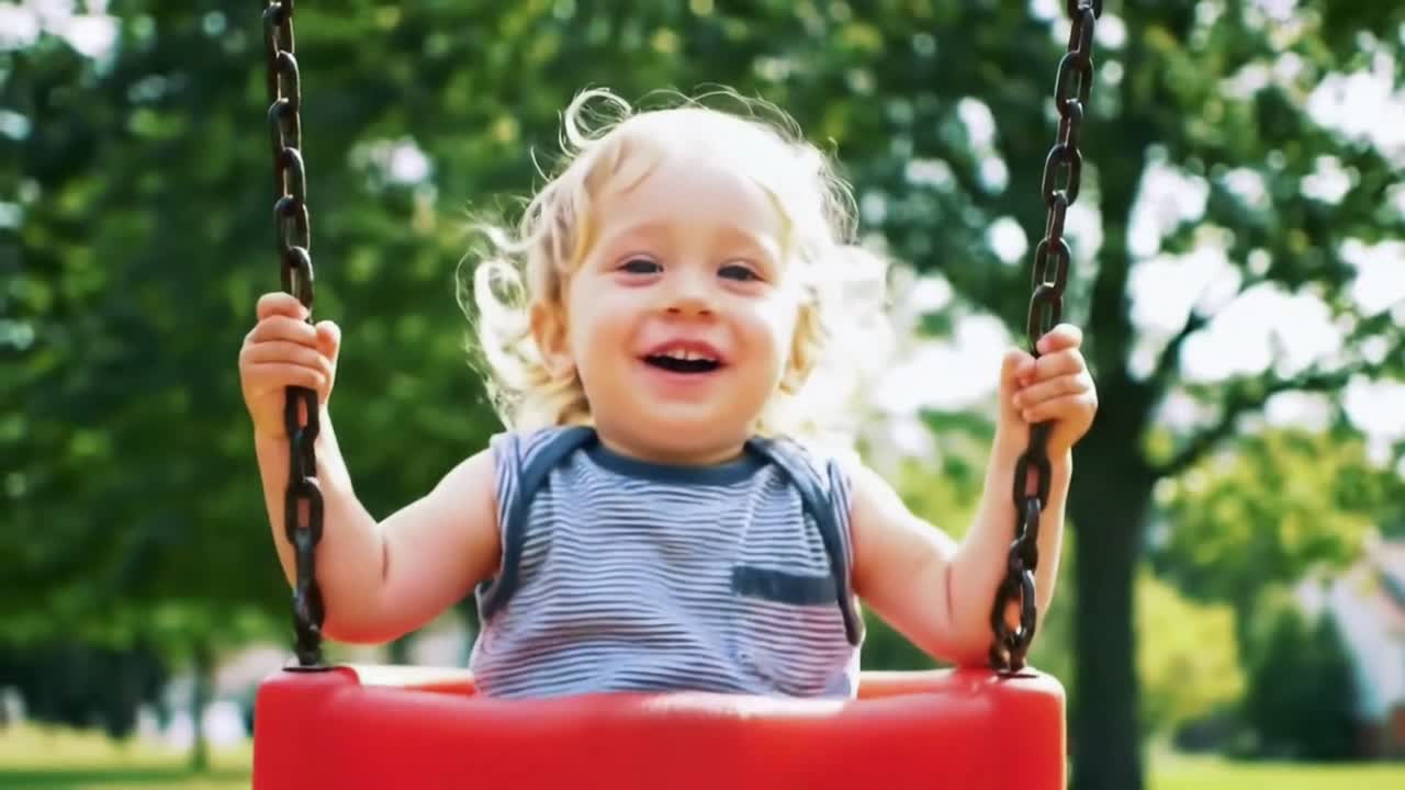 Happy Child on a Swing