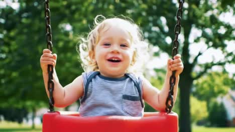 happy child on a swing