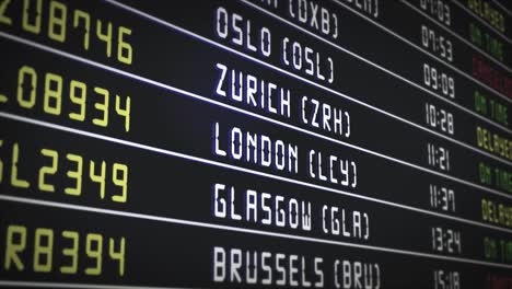 airport flight information board