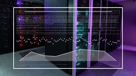 Animation-of-interface-with-data-processing-against-computer-sever-room