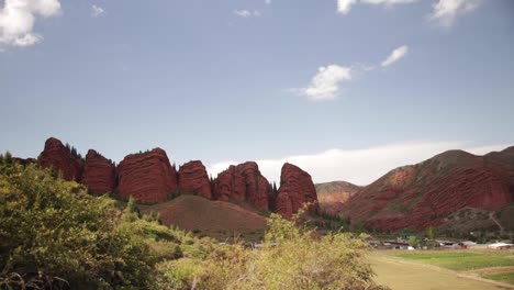 time lapse of impressive sandstone formation in kyrgyzstan