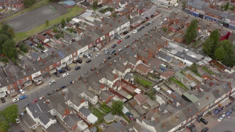 drone shot passing over housing estate streets 01