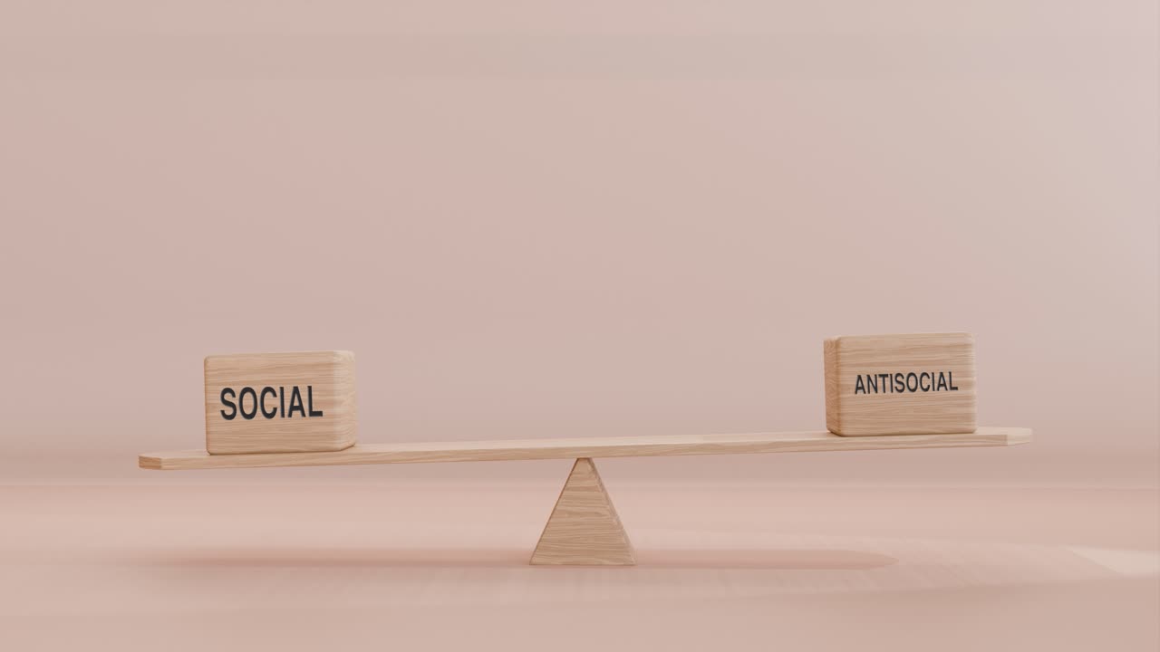 사회적, 반사회적 균형을 잡기 위해 흔들리는