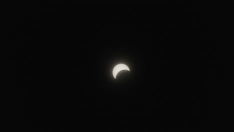 The partial phase of the solar eclipse, half way through